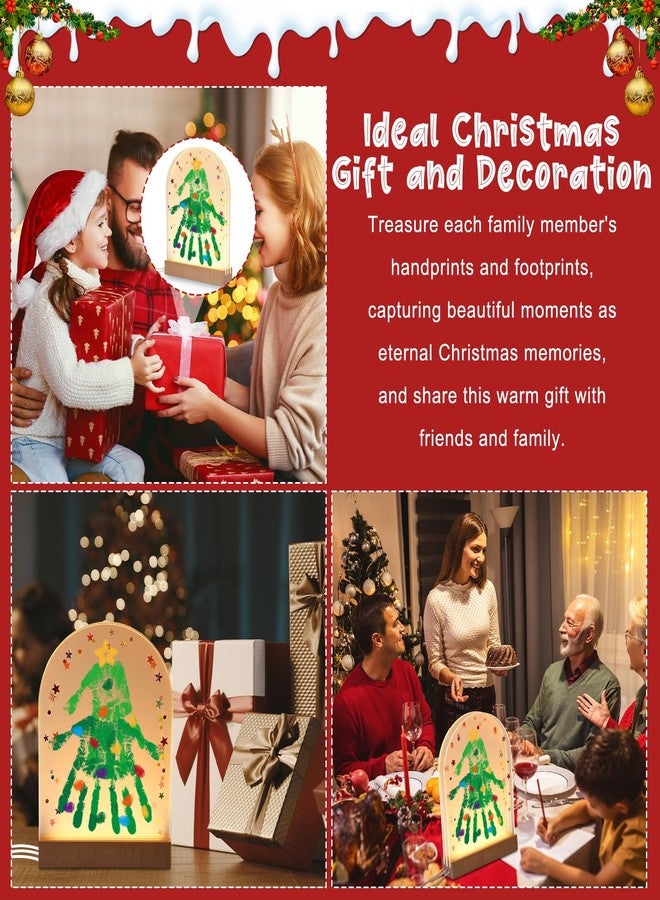 BrightRow Christmas Handprint Kit with Light DIY Family Handprint Kit Handmade Keepsake for Merry Christmas Frames Gifts Xmas Party Decorations Family Gifts Home Table Decor - Image 5